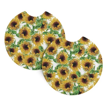 SunFlower Cup Holder Insert Coaster Silicone Pads Anti-Slip Cup Coaster, Universal Size