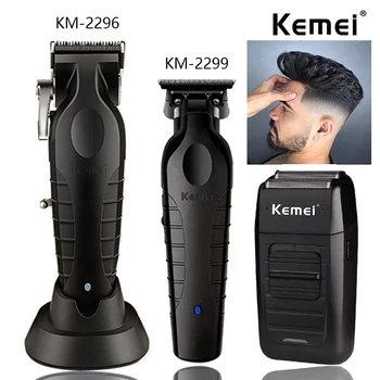 Kemei KM-2296 KM-2299 KM-1102 Професионален комплект за подстригване Електрическа самобръсначка Мъжка машина за рязане на коса Мъжка тримерна машина