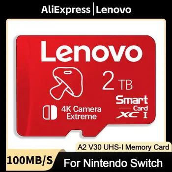 Lenovo карта с памет A2 Class 10 512GB 128GB 64GB V30 U3 Micro TF флаш SD карта 2TB 256GB за камера / Ps4 / Ps5 / Nintendo превключвател
