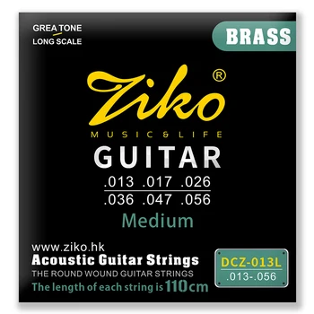 ZIKO DCZ-013L Месингови акустични струни за китара Шестоъгълна сплав Чиста мед Покритие против ръжда Акустични струни за китара Аксесоари