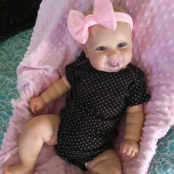 19Inch Вече завършен Прероден бебе кукла Мади усмивка момиче ръчно изработени 3D кожата видими вени изкуство колекция кукла играчка фигура подарък