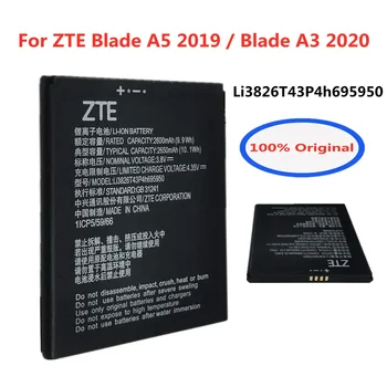 Нов 2650mAh Li3826T43P4h695950 Оригинална батерия за ZTE Blade A5 2019 / A3 2020 Mobiel телефонна батерия Батерии Bateria В наличност
