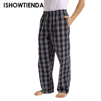 Ежедневни карирани панталони Спално облекло Мъжки пижама панталони Пролет Лято Есенни панталони за мъже Пижами Мъжки удобни домашни панталони Pj