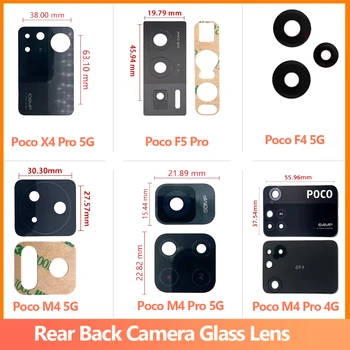 С лепило лепило Ново стъкло за камера за Xiaomi Poco F4 X4 M4 Pro F5 4G 5G задна задна камера стъклен обектив