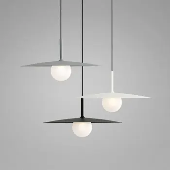 Nordic минималистичен полилей модерен творчески стъкло алуминиева лампа спалня нощно легло хол ресторант лампи LED осветителни тела