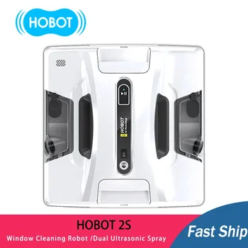 NEW HOBOT-2S Робот за почистване на прозорци с двоен ултразвуков воден спрей и контрол чрез смартфон или отдалечен робот за почистване на прозорци