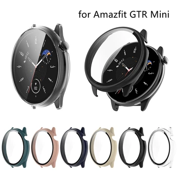 Glass + PC капак за Amazfit GTR Mini Watch Case Screen Protector Пълно покритие Защитна броня за GTR Mini аксесоари